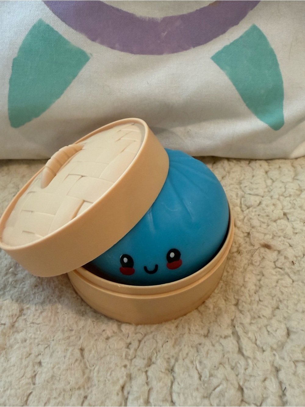 Kids Blue Dumpling rms Toy with Beige Steamer Case